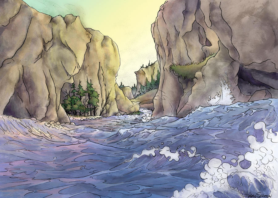 Whitewater Rafting Painting