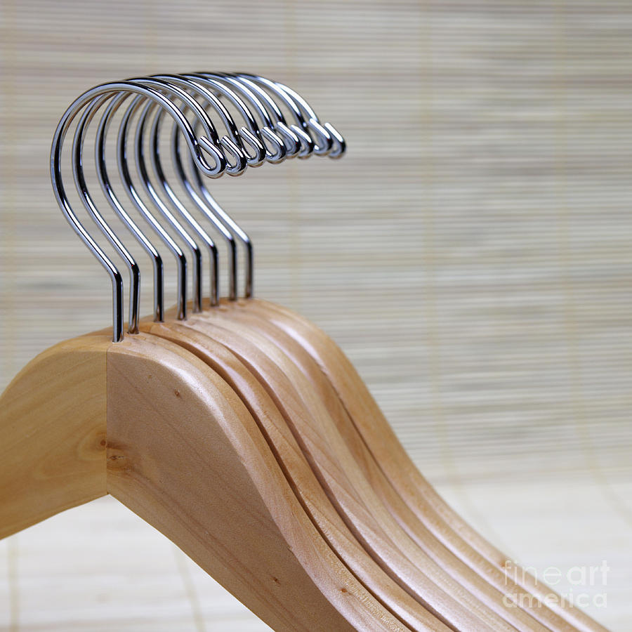 Wooden Clothes Hangers Photograph by Skip Nall