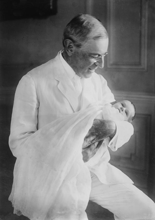 Woodrow Wilson 1856 1924 With His First By Everett