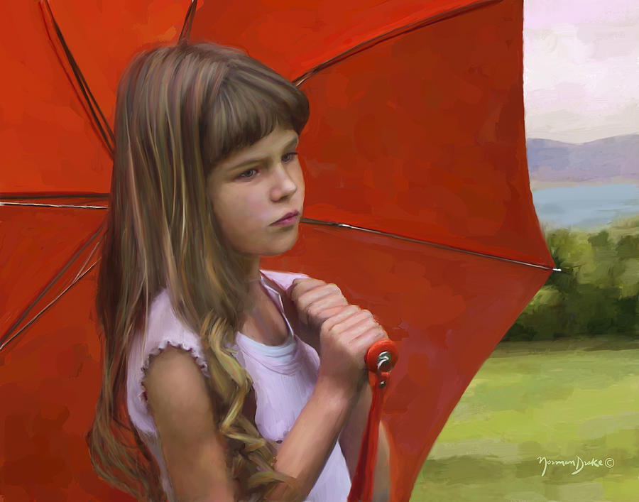 - young-girl-with-red-umbrella-norman-drake