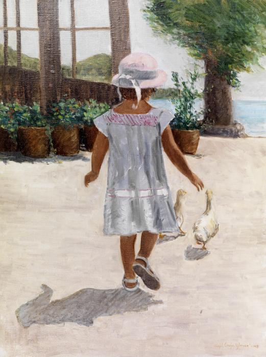 girl with geese