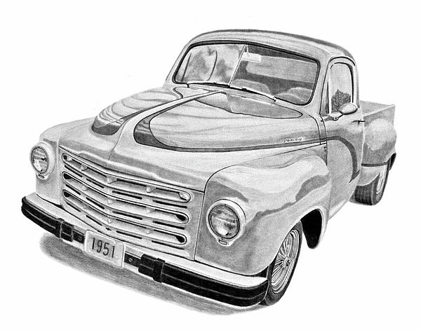 1951 Studebaker Pickup Truck Drawing 1951 Studebaker Pickup Truck Fine Art