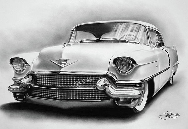 1956 Cadillac drawing Drawing 1956 Cadillac drawing Fine Art Print John