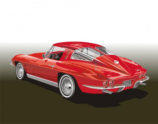 1963 Corvette Digital Art 1963 Corvette Fine Art Print Bob Livengood