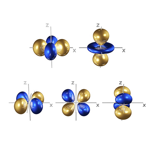 3d Electron Orbitals Print By Dr Mark J. Winter