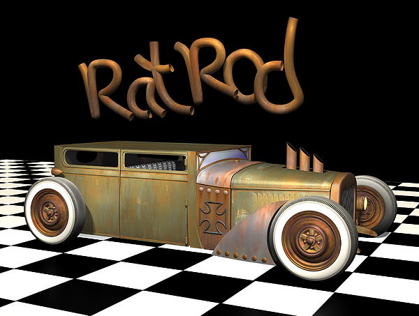 Rat Rod Sedan Digital Art Rat Rod Sedan Fine Art Print Stuart Swartz