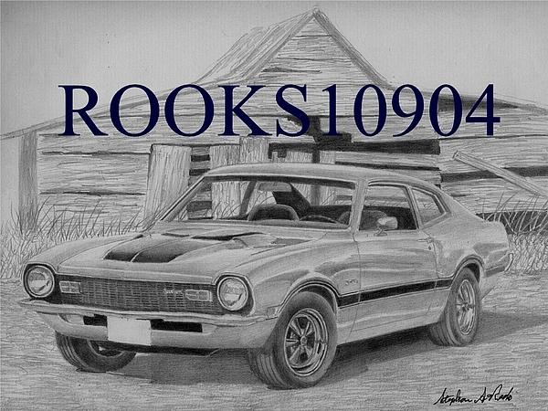 1972 Ford Maverick Grabber Drawing - Stephen Rooks