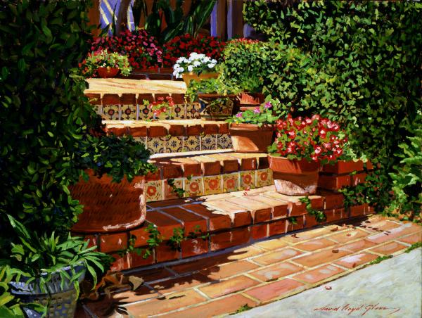 A Spanish Garden Painting  - A Spanish Garden Fine Art Print