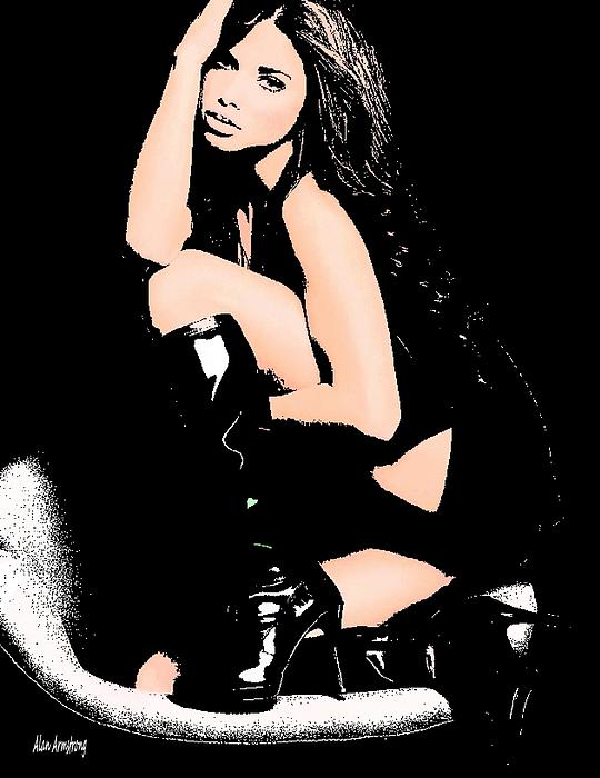 Adriana Lima Black Boots Digital Art Adriana Lima Black Boots Fine Art 