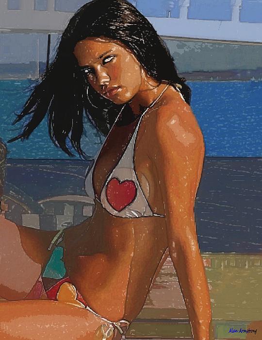 Adriana Lima Heart Bikini Digital Art Adriana Lima Heart Bikini Fine Art 