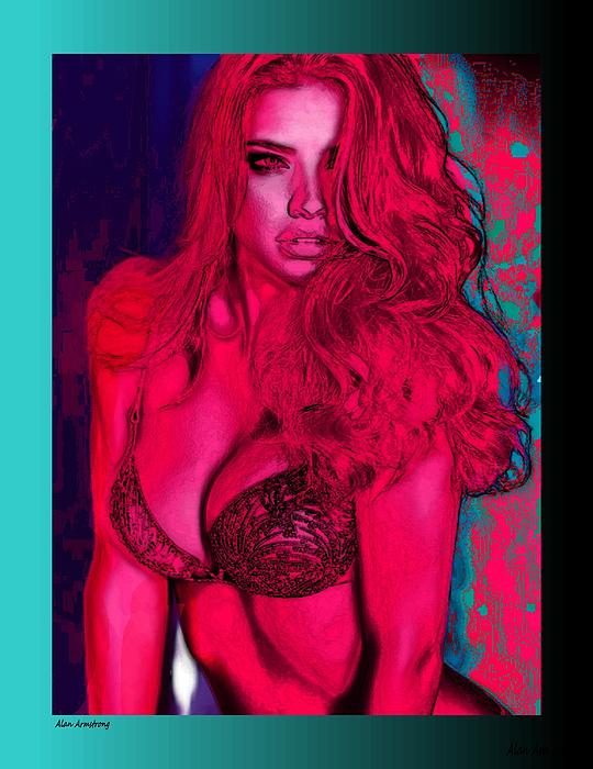 Adriana Lima Lady in Red Digital Art Adriana Lima Lady in Red Fine Art