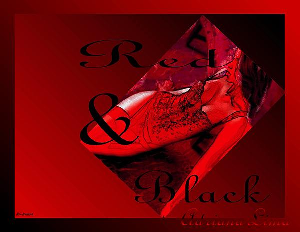 Adriana Lima Red and Black Digital Art Adriana Lima Red and Black Fine Art