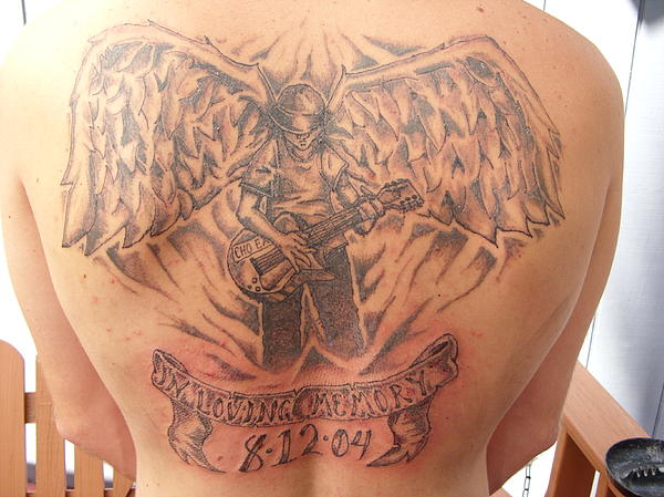 Angel Guitar Tattoo Mixed Media Michael Toth