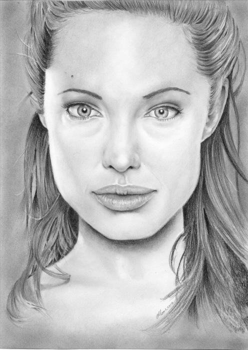 Angelina Jolie Drawing Angelina Jolie Fine Art Print Carl Moore
