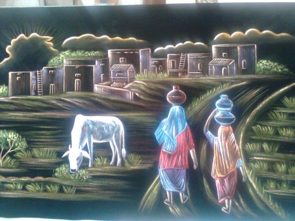 beautiful village paintings