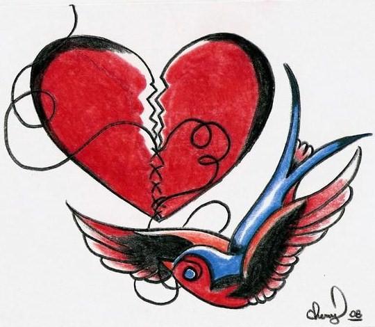 Broken Heart Drawing Cheryl Shibley
