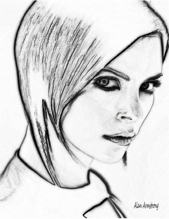 Charlize Theron as Aeon Flux sketch Digital Art Charlize Theron as Aeon 