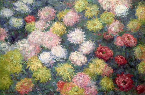Chrysanthemums Print by Claude Monet