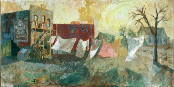 paintings of clotheslines