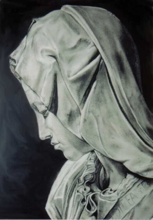 detail of maryfrom sculpture Pieta by michelangelo Sculpture Toni Pocaro