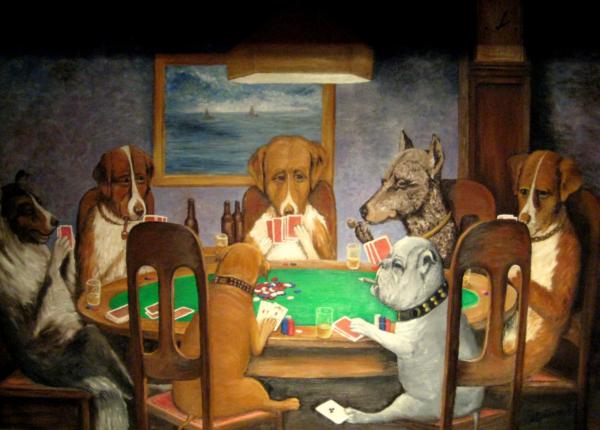 Animals Playing Cards