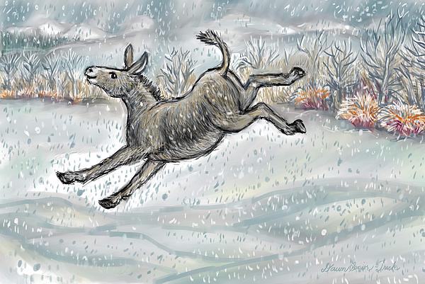 Donkey In Snow