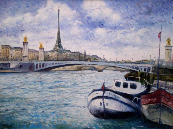 paintings of the eiffel tower