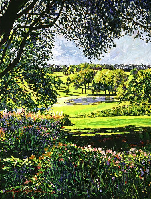 English Country Pond Painting  - English Country Pond Fine Art Print