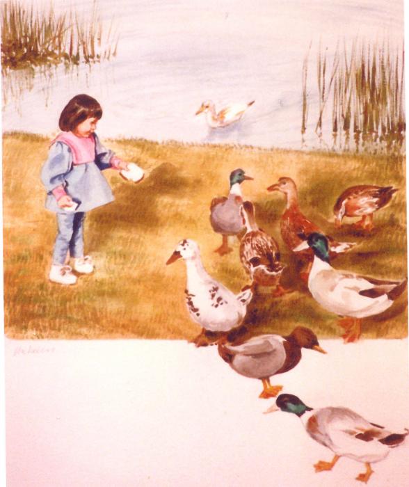 ducks feeding