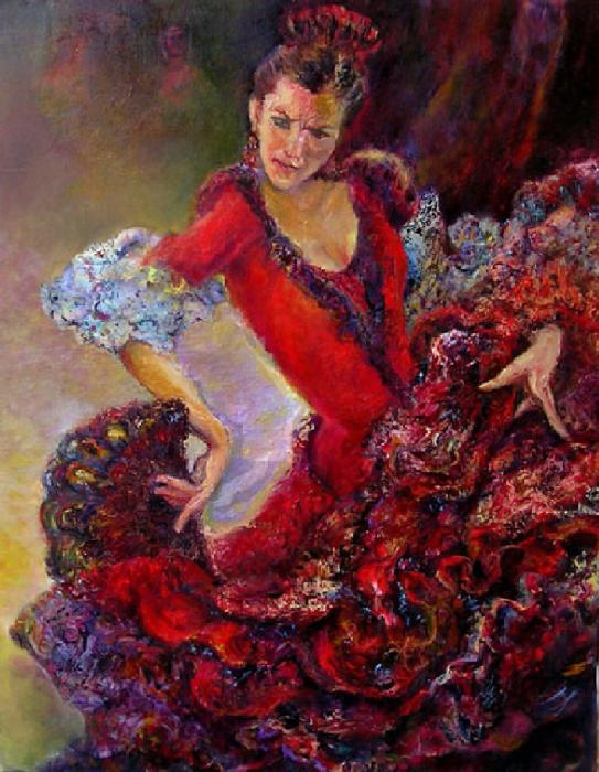 Flamenco dancer 10 Painting  - Flamenco dancer 10 Fine Art Print