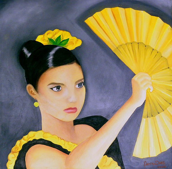 Flamenco Girl Painting Flamenco Girl Fine Art Print Fanny Diaz