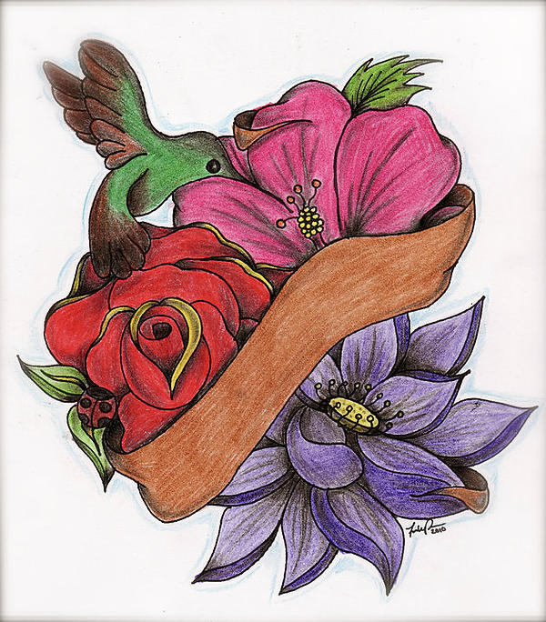Floral Tattoo Design Drawing Frank Porco