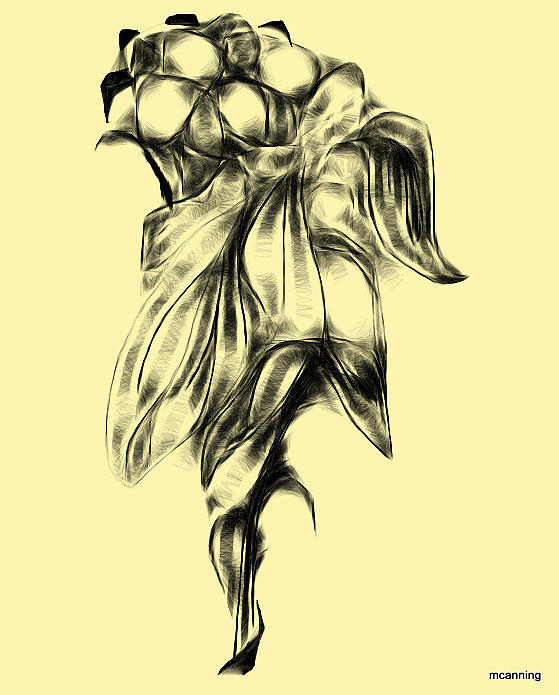 Flower sketch miniature Digital Art Flower sketch miniature Fine Art Print 