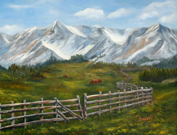 Grazing in the Rocky Mountains Painting Grazing in the Rocky Mountains