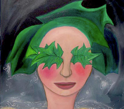 Green Eyes Painting Sibel Kantola