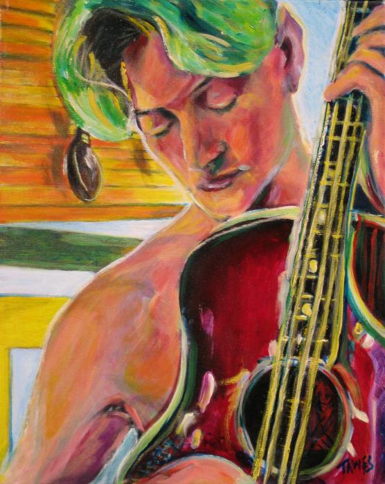 Green Hair Red Bass Painting Green Hair Red Bass Fine Art Print Dennis 