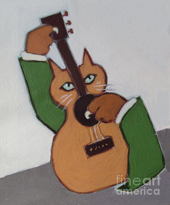 cat and guitar