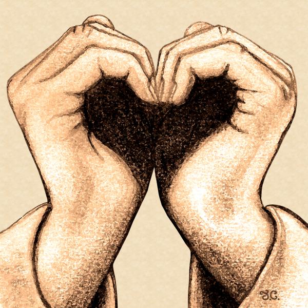 Hand Heart Drawing Hand Heart Fine Art Print Jaison Cianelli