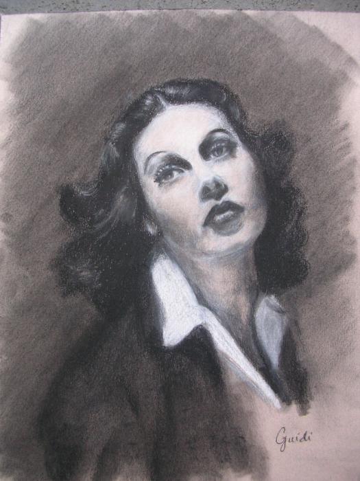 Hedy Lamarr Drawing Hedy Lamarr Fine Art Print Adriana Guidi