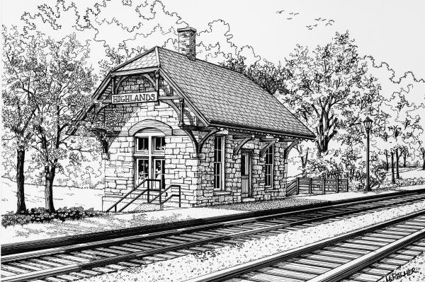 Railway Station Drawing
