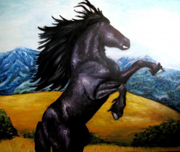 horses oil paintings