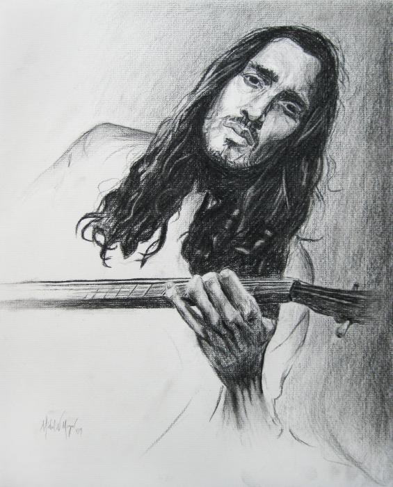 John Frusciante 1 Drawing John Frusciante 1 Fine Art Print Michael 