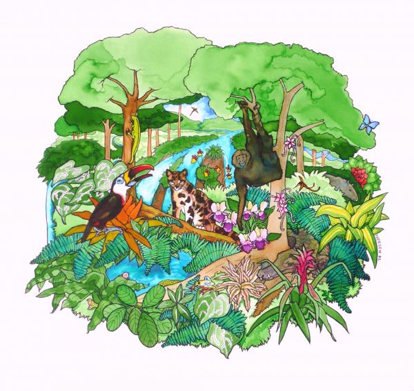 Jungle Life Painting by Jill Iversen - Jungle Life Fine Art Prints and