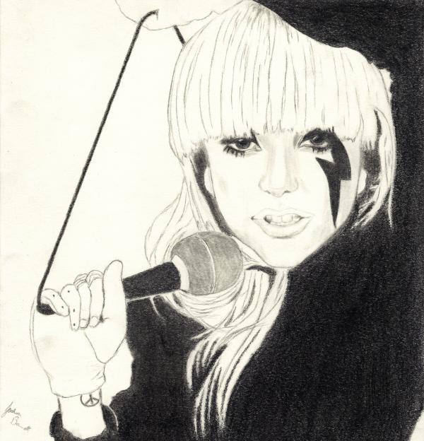 Lady Gaga Drawing Lady Gaga Fine Art Print Josh Bennett