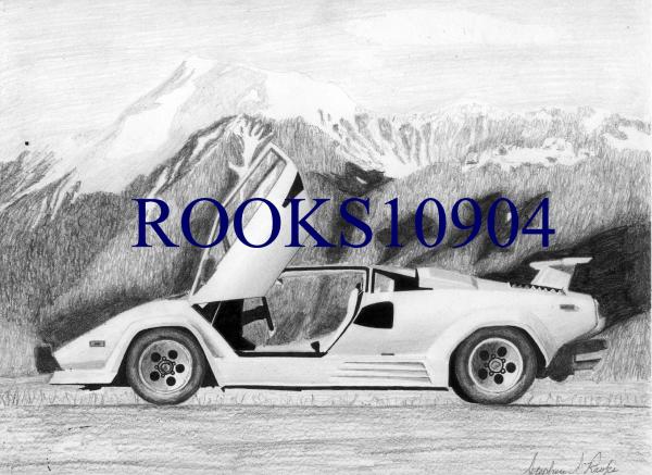 Lamborghini Countach 5000S Drawing Stephen Rooks