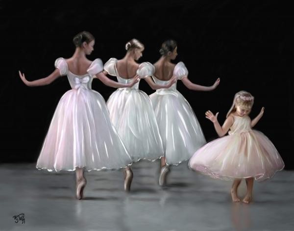 Little Ballerinas Dream Painting Little Ballerinas Dream Fine Art Print