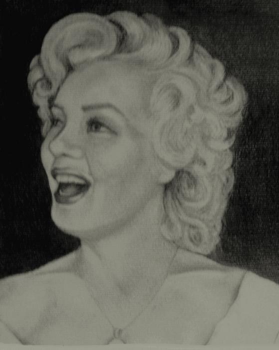 Marilyn Monroe Portrait number 3 Drawing Janet Gioffre Harrington