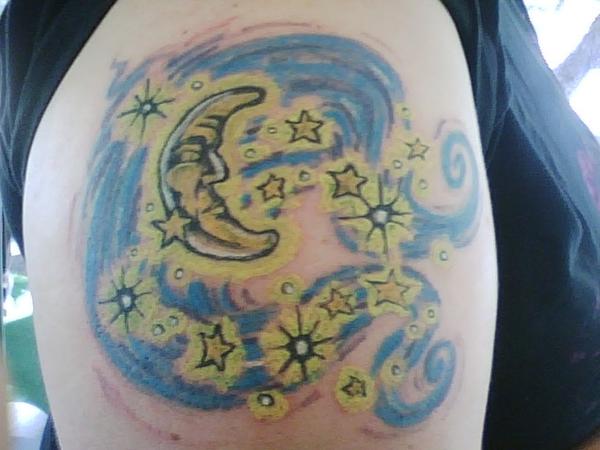 Moon And Stars Tattoo Drawing Kevin Baker