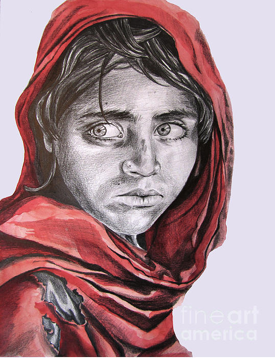  Painting My Take on the Afghan Girl Fine Art Print Jamie Alexander