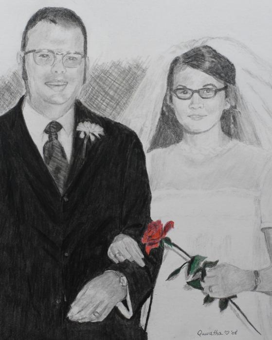 Peggy and John Taylor Wedding Portrait Painting Peggy and John Taylor